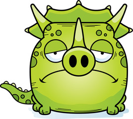 Fototapeta premium Cartoon Sad Triceratops