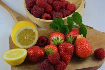 Strawberry and raspberry