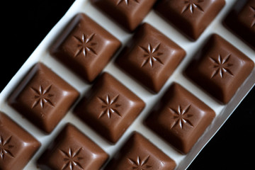 Close-up macro photo of chocolate pieces