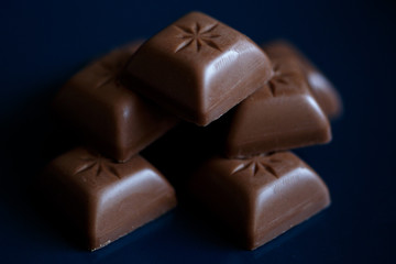 Close-up macro photo of chocolate pieces