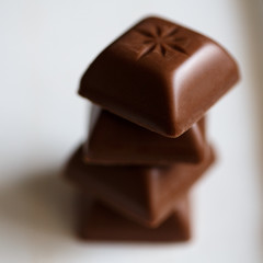 Close-up macro photo of chocolate pieces