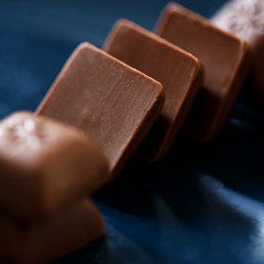 Close-up macro photo of chocolate pieces