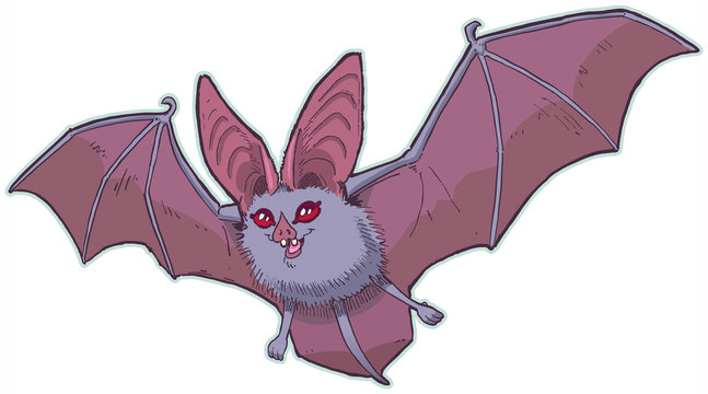 Vector Cartoon Cute Leaf Nose Bat