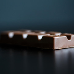 Close-up macro photo of chocolate pieces