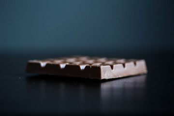 Close-up macro photo of chocolate pieces