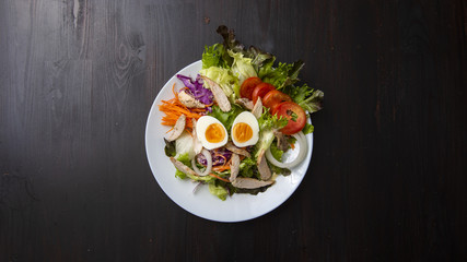Vegetables Salad on wooden table
