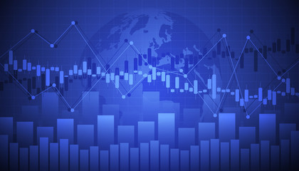 Financial data graph chart, economic statistics. Chart analytics economic concept. Business concept. Vector illustration.