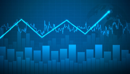 Financial data graph chart, economic statistics. Chart analytics economic concept. Business concept. Vector illustration. - obrazy, fototapety, plakaty