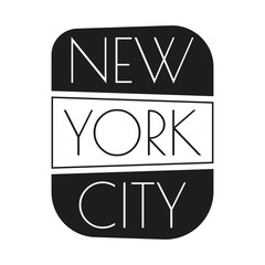 New York city typography design. NYC banner, poster, sport t-shirt print design and apparels graphic. Vector illustration.
