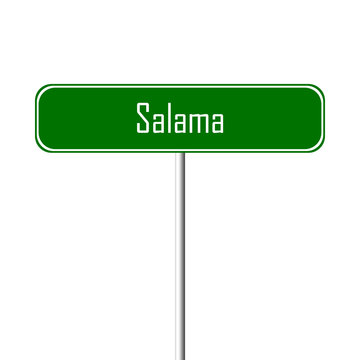 Salama Town sign - place-name sign