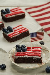 American Flag Brownies / 4th of July Memorial Day dessert