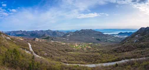 Fototapeta premium Road through the Skadar Lake National Park