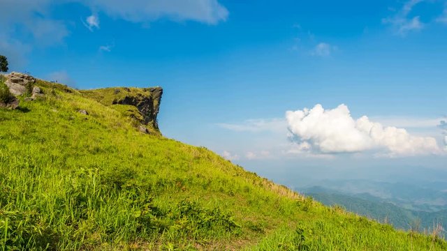 Time lapse of Phu chi fa mountains in Chiangrai, Thailand.