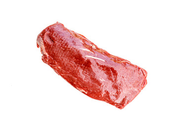 Beef Flat Iron steak on white background
