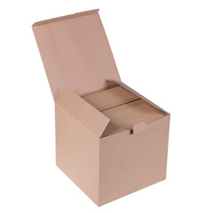 open carton box isolated on white