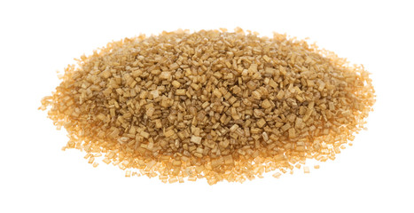 Portion of gold sugar on a white background.