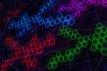 Digital hexagon texture