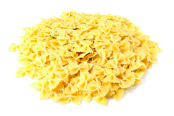farfalle italian pasta, isolated on white background