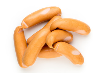 Pork sausage isolated on white background.