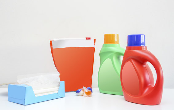 Laundry Products In An Isolated Background