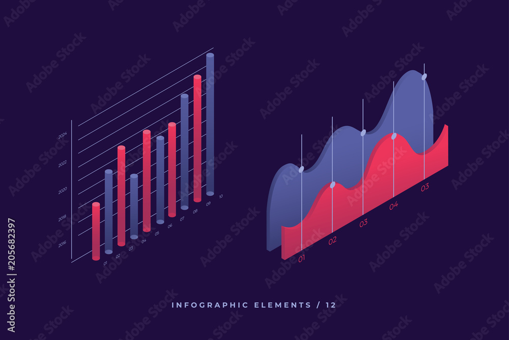 Canvas Prints infographic vector elements. illustration of data financial graphs or diagrams, information data sta