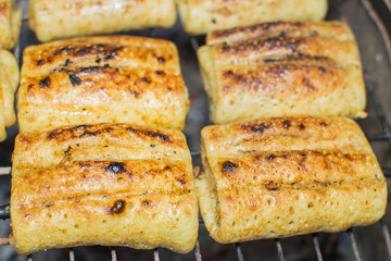 pancakes on the grill