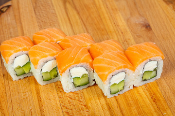 Roll with salmon