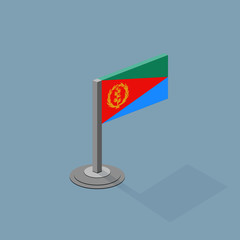 Eritrea Isometric Flag with Flat Web Colors