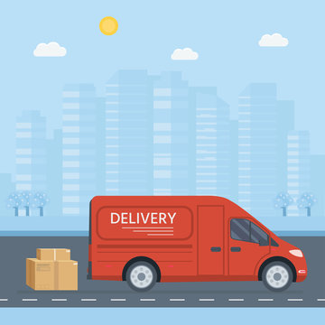 Flat style vector illustration delivery service concept.