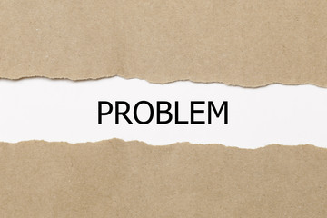The word time to problem appearing behind torn paper