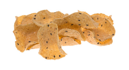 Corn tortilla dipping shells isolated on a  white background. 