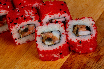 Roll with salmon and eel