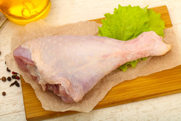 Raw turkey leg