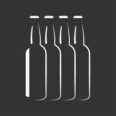 beer bottles silhouette vector background