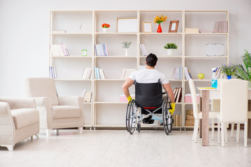 Disabled cleaner doing chores at home