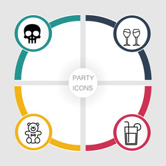 Birthday and party infographic with icon 4 step, for presentatio