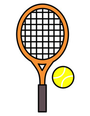 テニスラケット、ボール(色)
