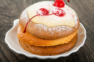 Pancake with cherry