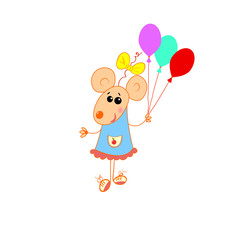 baby mouse happy birthday greeting card