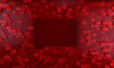 Abstract Background with Hexagon patterns, 3D rendering
