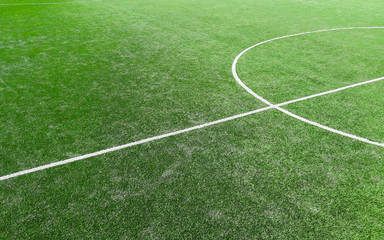 Obraz premium Line of green football field
