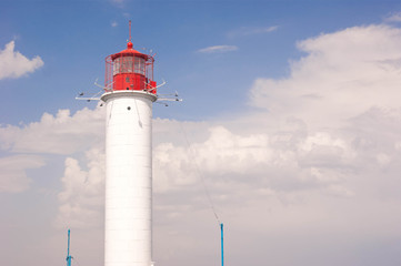 lighthouse on a sunny day with blue sky