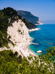 The wonderful beach of Numana, mount Conero, Italy.
