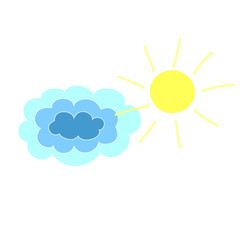 cartoon sketch sun and clouds
