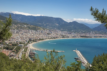 Aerial view of Alanya Cost from Alanya Castle