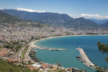 Aerial view of Alanya Cost from Alanya Castle