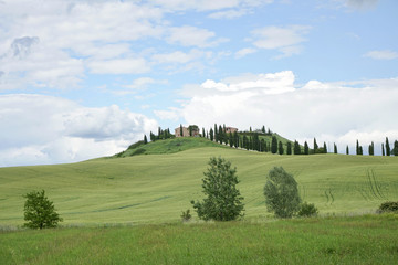 Obraz premium Crete Senesi near Asciano, Siena, Tuscan Italy, Magnificent landscape of the Tuscan countryside 