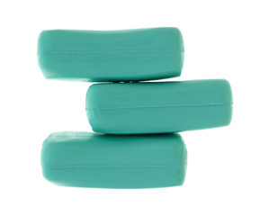 Bars of deodorant soap on a white background