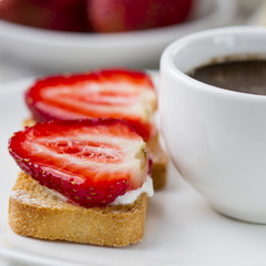 Breakfast with coffee and toast
