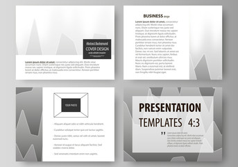The minimalistic abstract vector illustration of the editable layout of the presentation slides design business templates. Rows of colored diagram with peaks of different height.